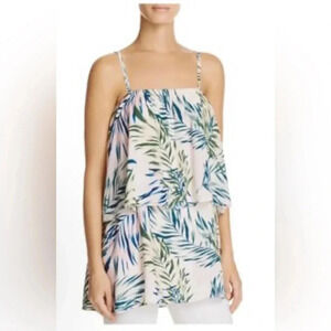 New Olivaceous Womens Size L Printed Popover Thin Strap Tank Top Tropical Lined